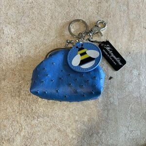 Ostrich Coin Purse w/Bee Estee Lauder Charm New